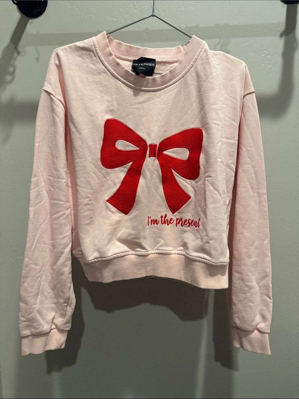 Kittenish Pale Pink Pullover sweat shirt